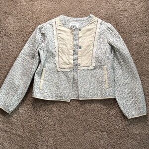 Zara Textured Cream and Gray Jacket